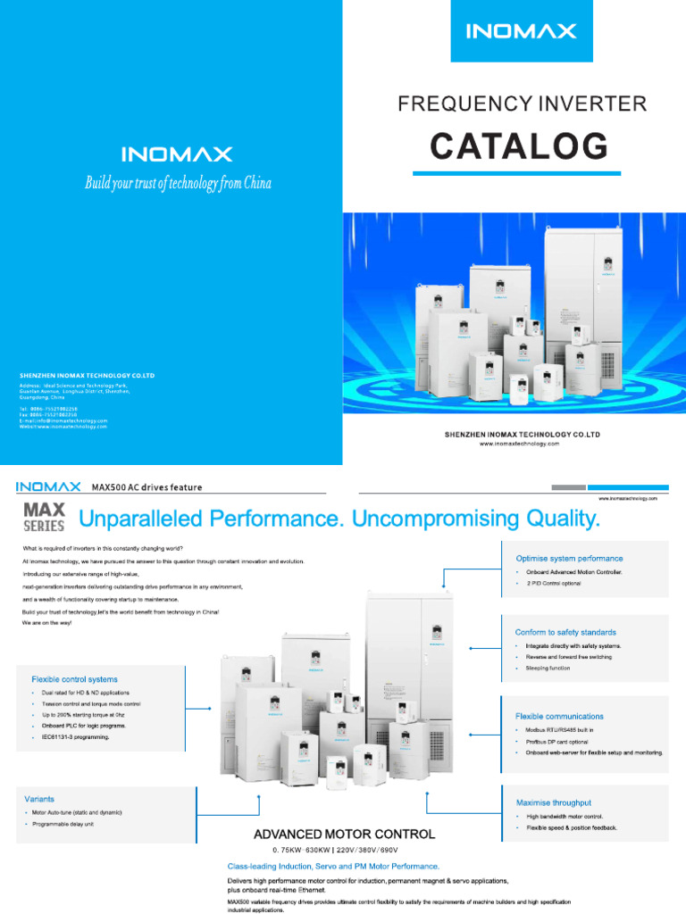 Inomax MAX500 Inverter Specifications | PDF | Electrical Equipment ...