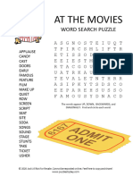 At The Movies Word Search Puzzle File