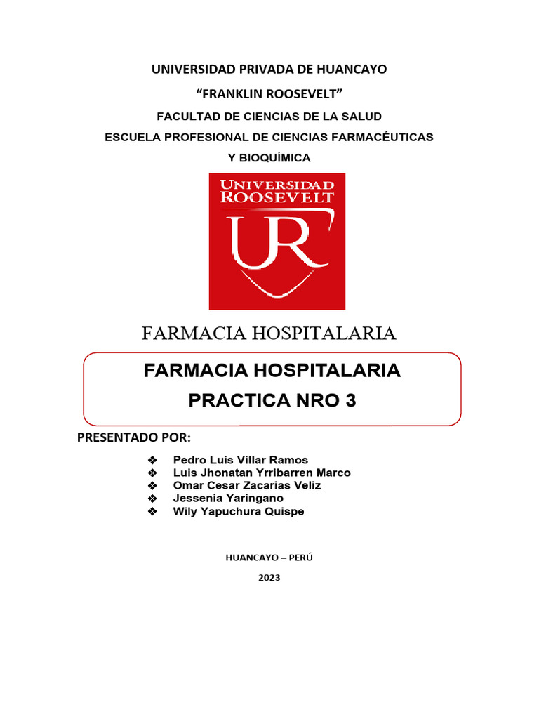 Evolución de la Farmacia Hospitalaria en Perú | PDF | Farmacia ...