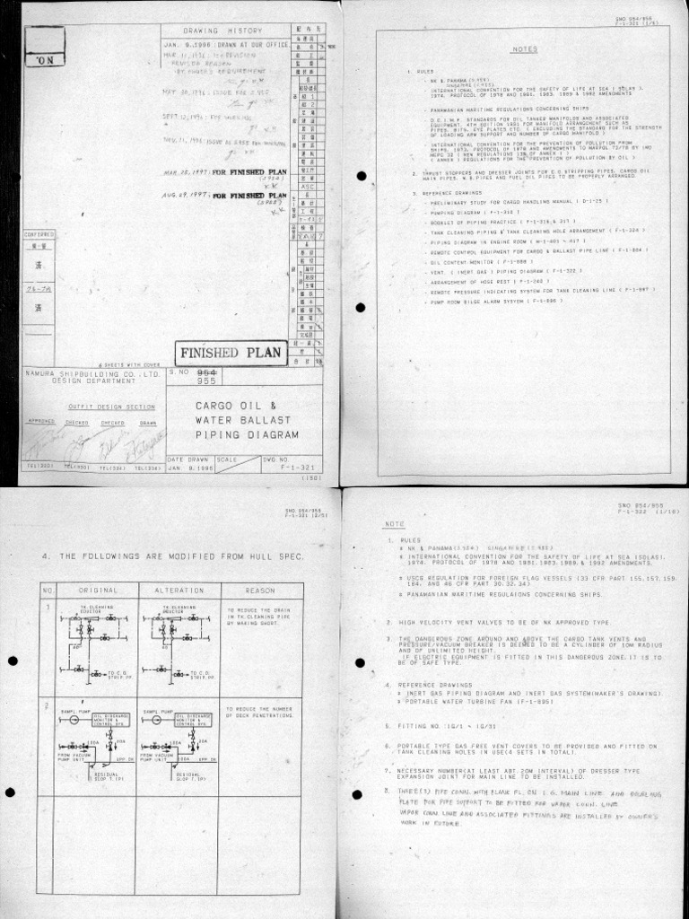 F1321 Cargo Oil & Water Ballast Piping Diagram PDF