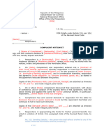 Complaint Affidavit For Estafa by Means of Unfaithfulness or Abuse of Confidence Under Art 315 Par 1b RPC