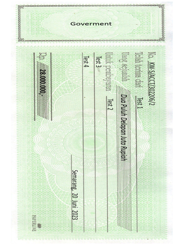 Contoh Layout Print Kwitansi | PDF