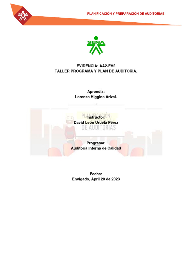 Evidencia Aa2-Ev2 Taller Programa y Plan de Auditoría | PDF | Auditoría ...
