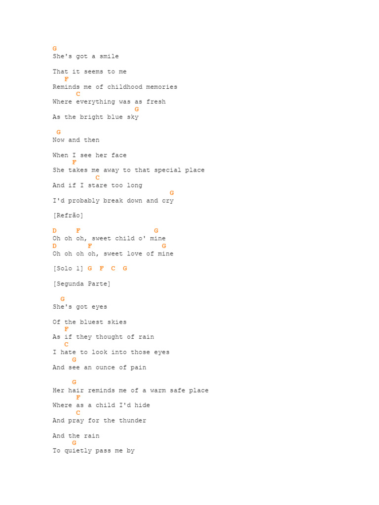 Sweet Child of Mine G PDF