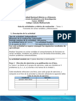 Guía de Activiades y Rúbrica de Evaluación - Unidad 1 - Tarea 1 - Funciones de Varias Variables y Diferenciación