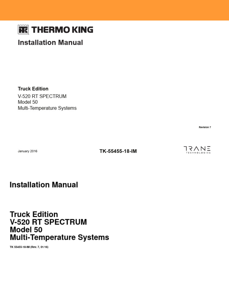 Thermo King v520 RT Spectrum 50 | PDF | Roof | Refrigeration