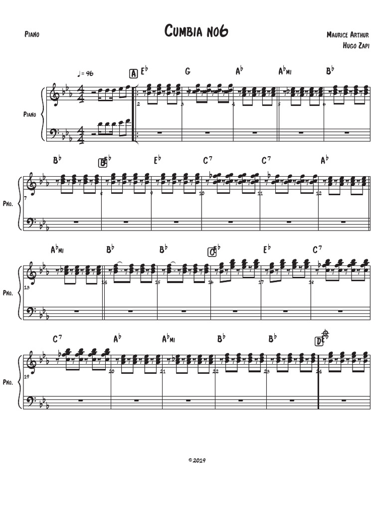 Cumbia No 6 Piano | PDF