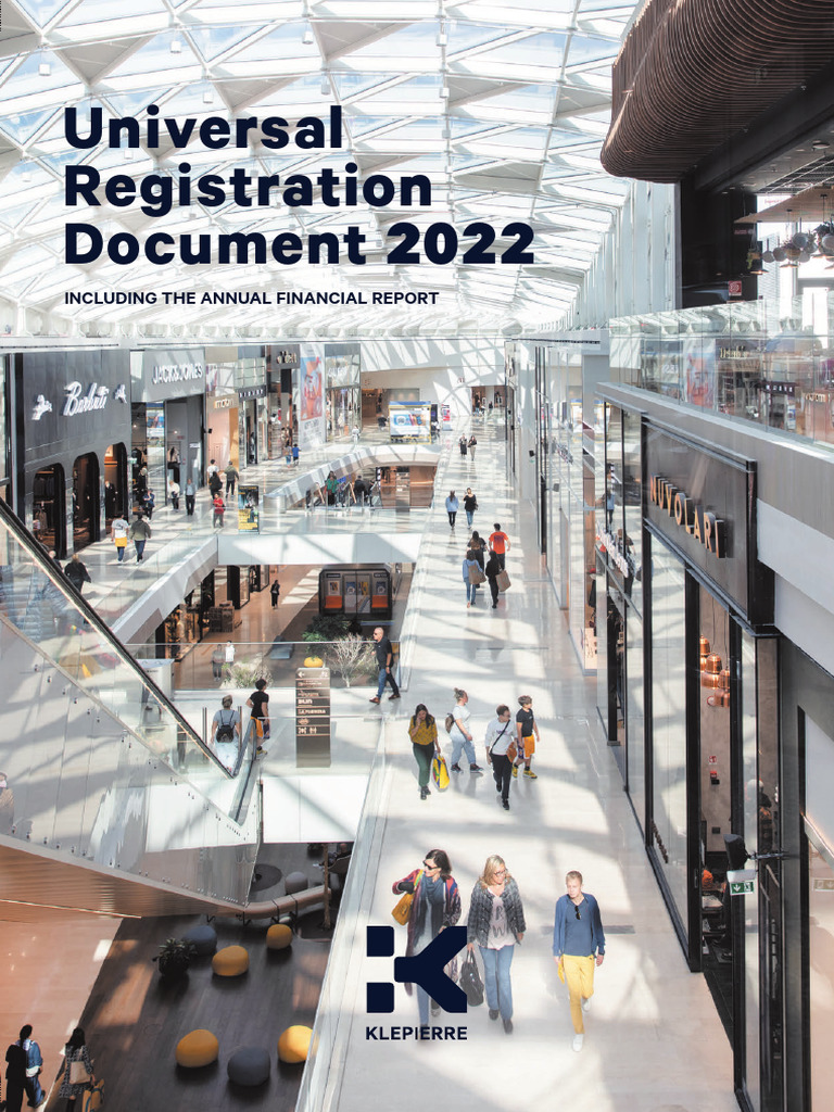 Klepierre Document D Enregistrement Universel 2022 PDF Retail