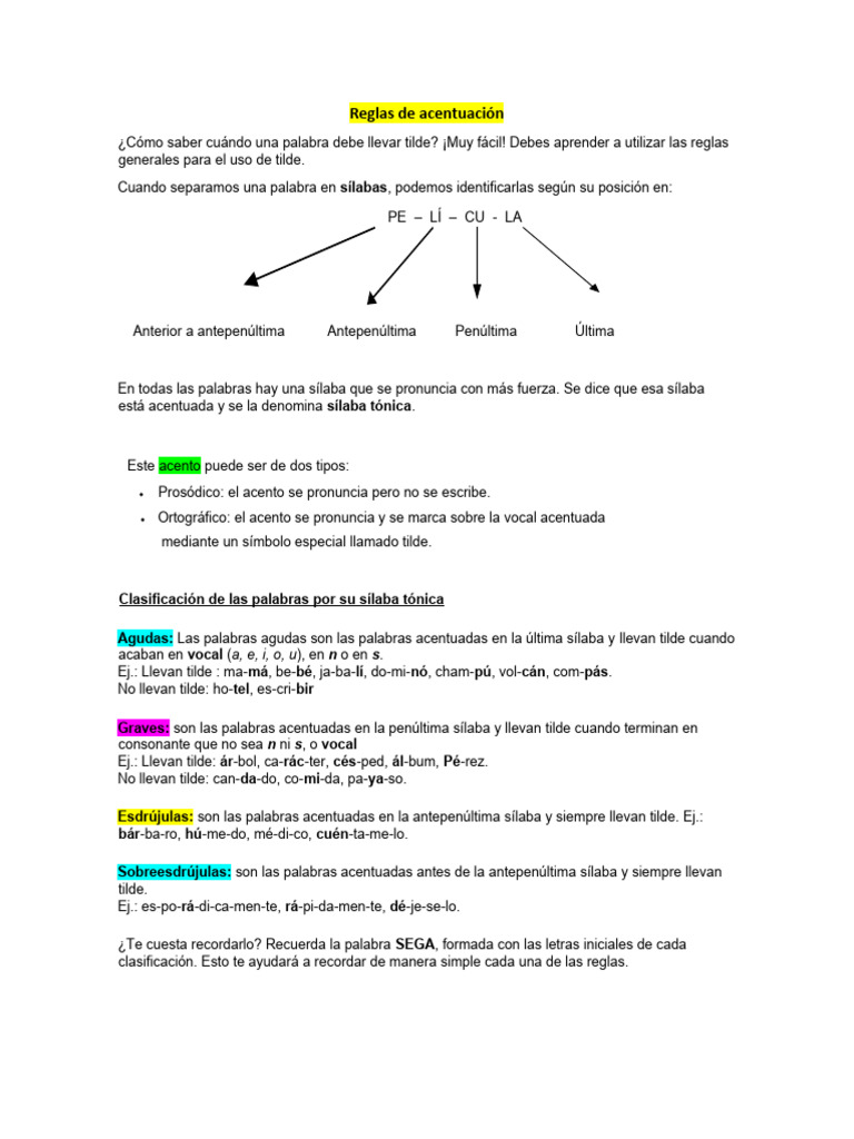 Reglas de Acentuación en Español | PDF | Fonología | Voz humana