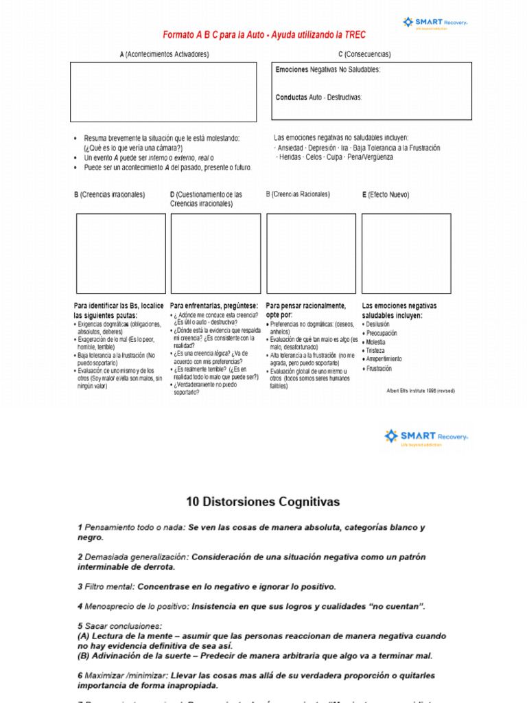 Formato ABC de Autoayuda de Ellis | PDF | Culpa (emoción) | Terapia ...