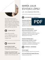 Curriculum Vitae Profesional Mujer Con Iconos Moderno Beige y Blanco