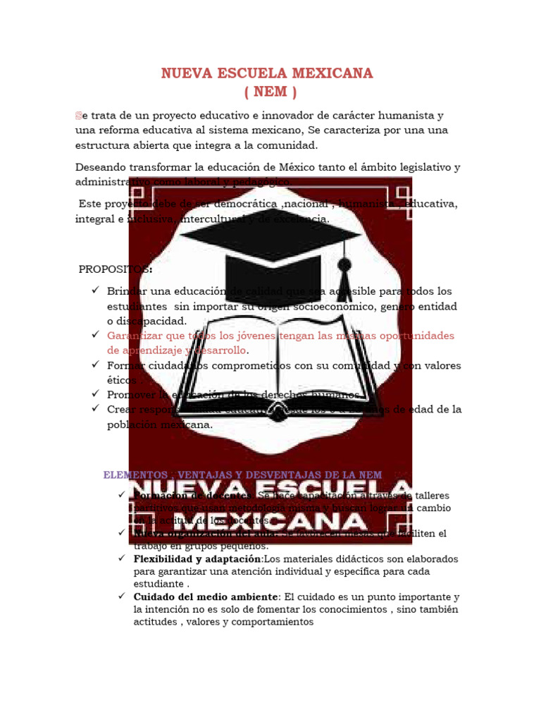Reforma Educativa Nem En México Pdf