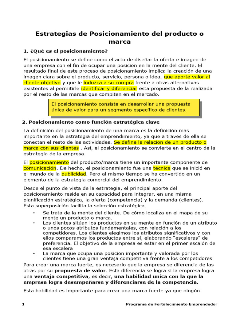 Estrategias de Posicionamiento de Marca | PDF | Producto (Negocio) | Marca