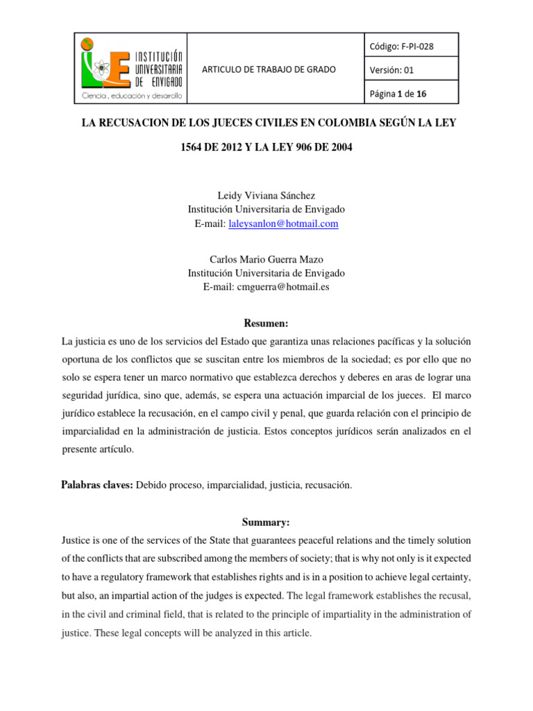 Iue rep pre der s nchez 2018 recusaci n art pdf judicaturas