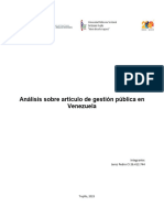 Análisis Sobre Artículo de Gestión Pública en Venezuela