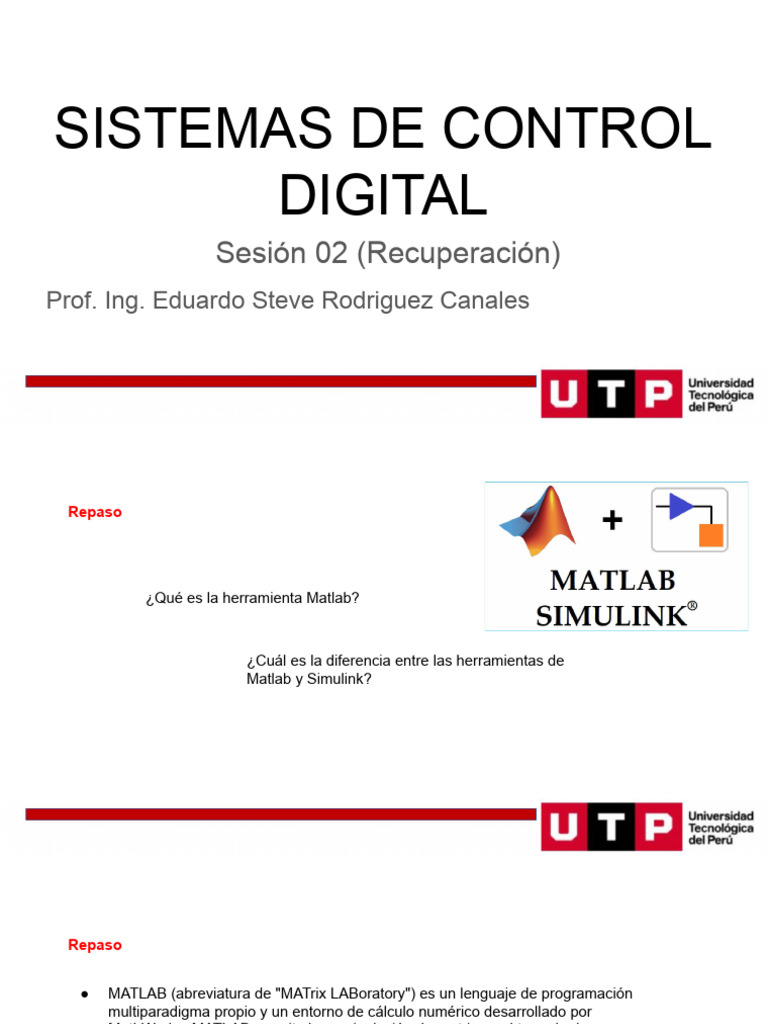 S01.s1 - Sistemas de Control Digital (Recuperación) | PDF | Matlab ...