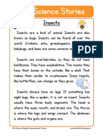 Life Science Stories Comprehension Insects