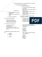 Evaluacion de Español Primer Periodo