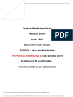 ACTIVIDAD DE APRENDIZAJE 2. Caso PR Ctico Sobre La Aplicaci N de Las Derivadas