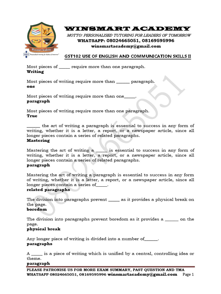 gst102-use-of-english-and-communication-skills-ii-summary-08024665051