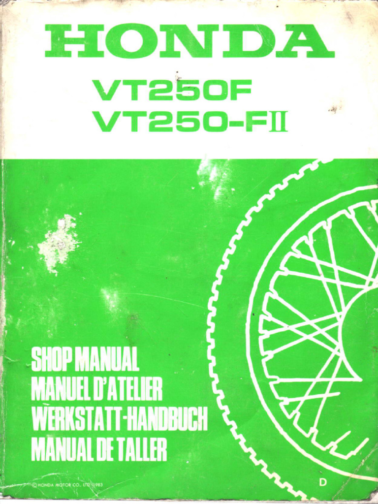 Honda VT 250 F-F II - Service Manual (Multilang) | PDF