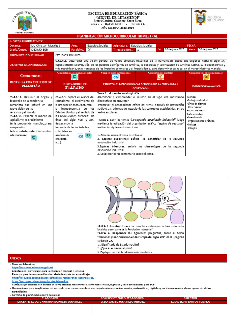 Planificación Microcurricular EGB 2023-2024 | PDF | Plan de estudios ...