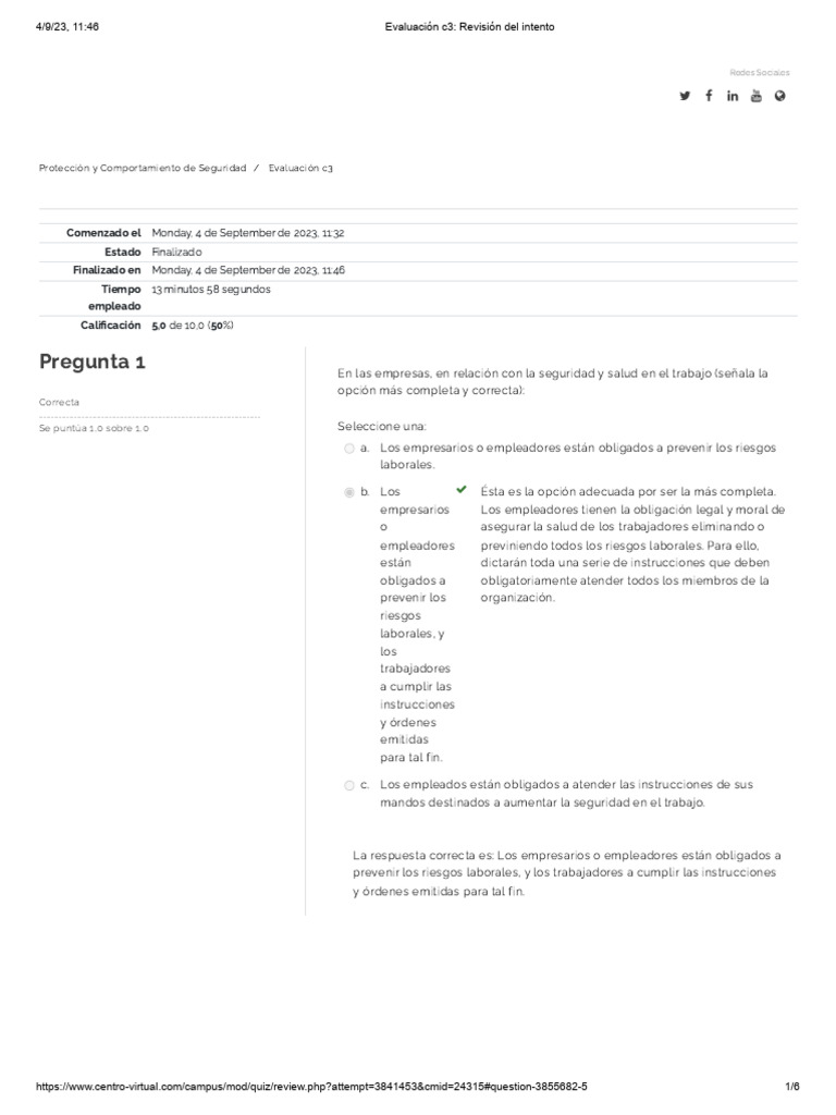 Evaluación c3 - Revisión Del Intento | PDF | Planificación