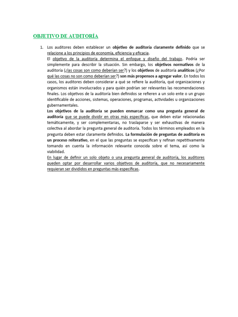 Elementos de La Auditoría de Desempeño | PDF