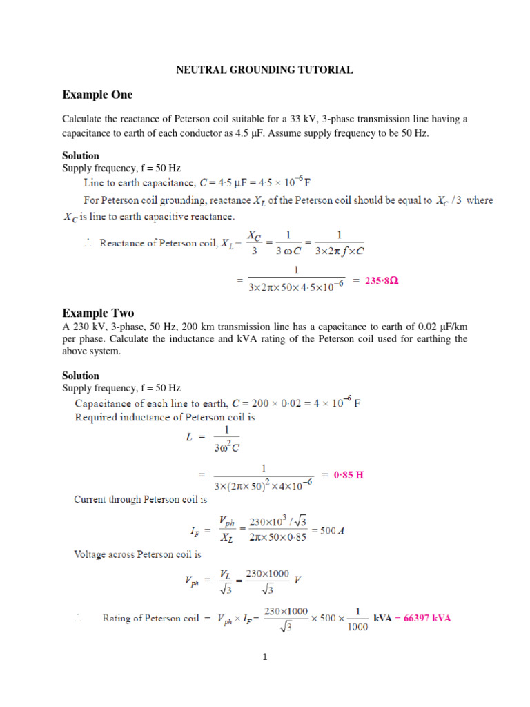 4.0 Neutral Grounding Tutorial | PDF