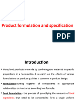 Product Formulation and Specification