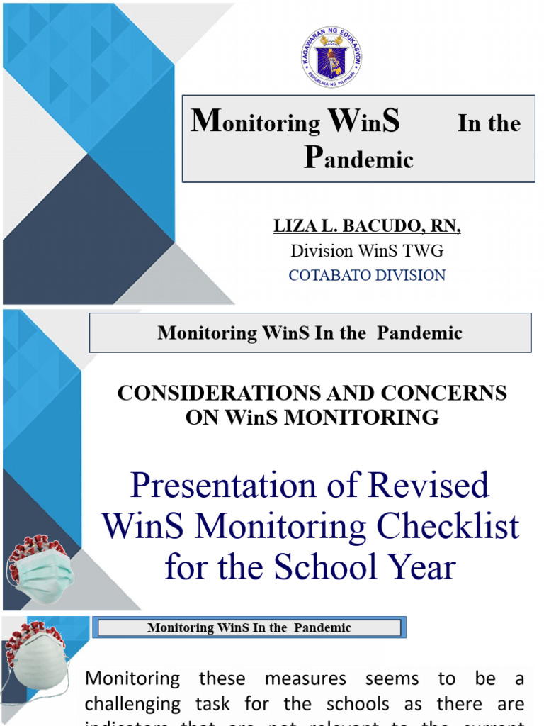 WinS Monitoring Checklist for Schools | PDF | Hand Washing | Toilet