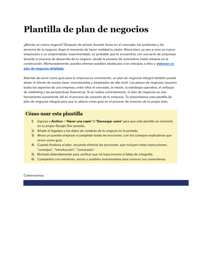 Copia de Business Plan Template Brought To You by DoorDash esUS