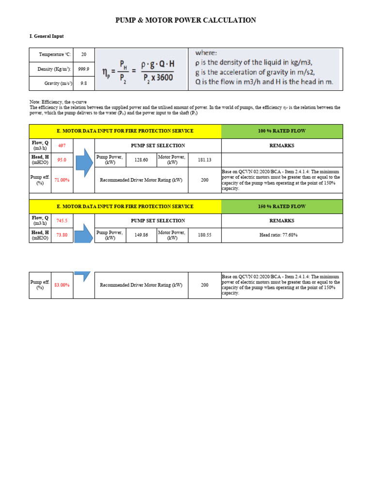 Pump Power Calculation PDF Pump Electricity