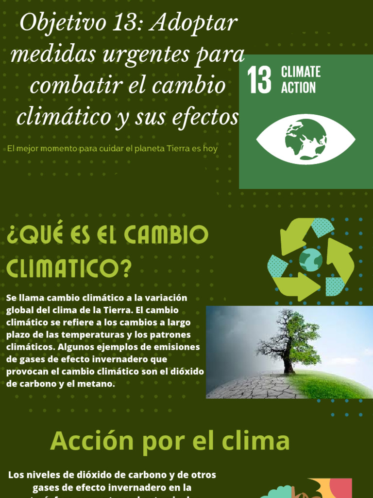 Objetivo 13 Adoptar Medidas Urgentes para Combatir El Cambio Climático ...