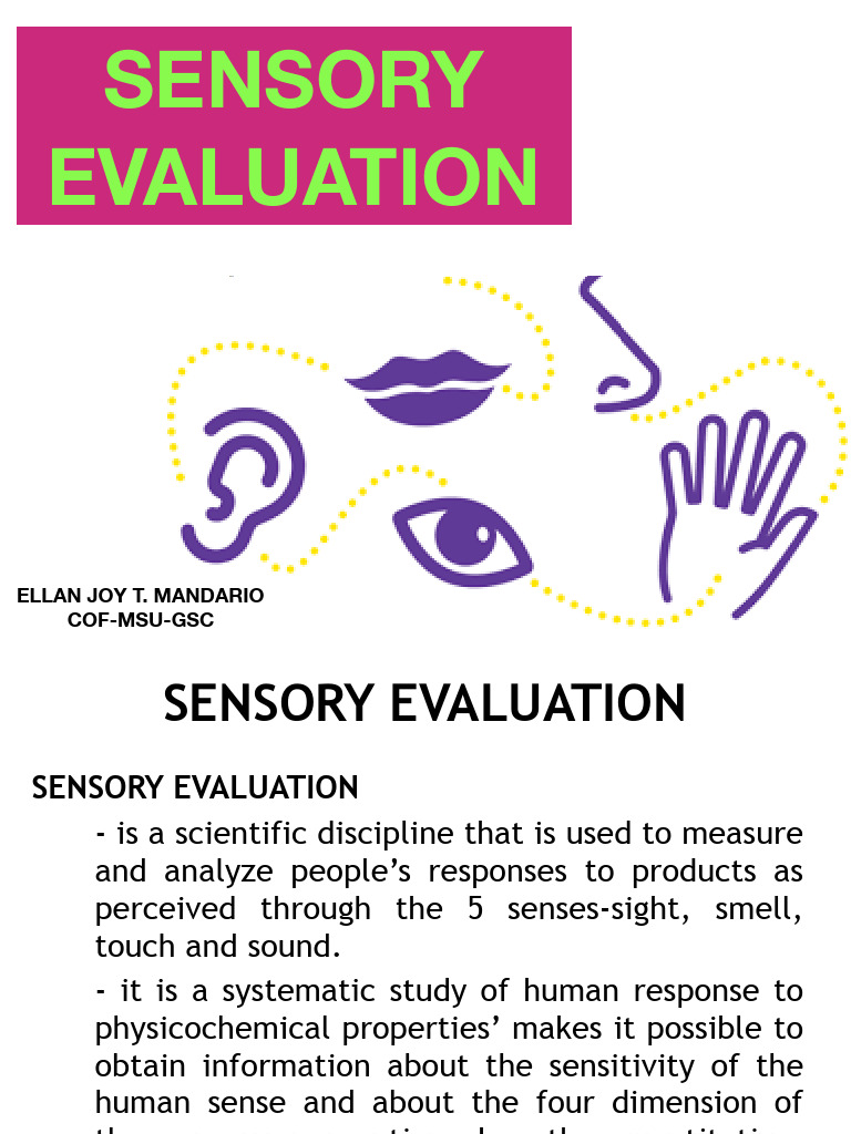 Lecture 5. Sensory Evaluation PDF Perception Senses