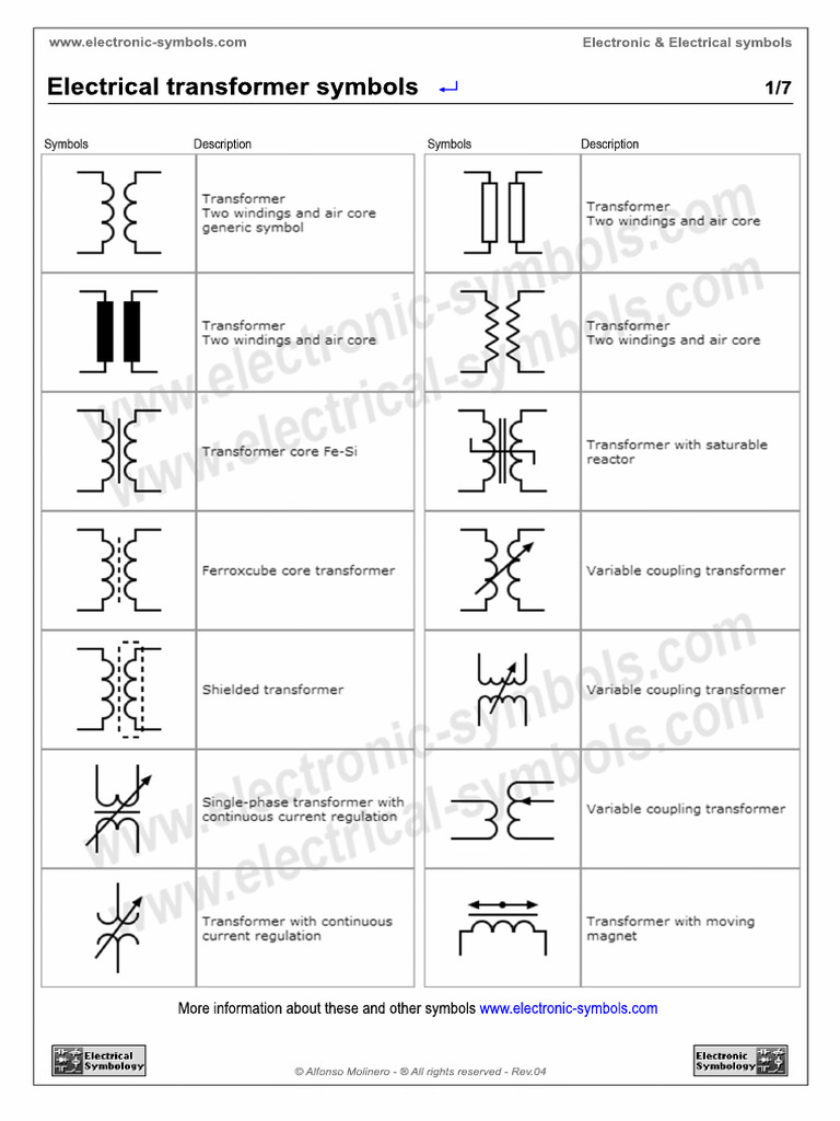 Electrical Transformer Symbols | PDF