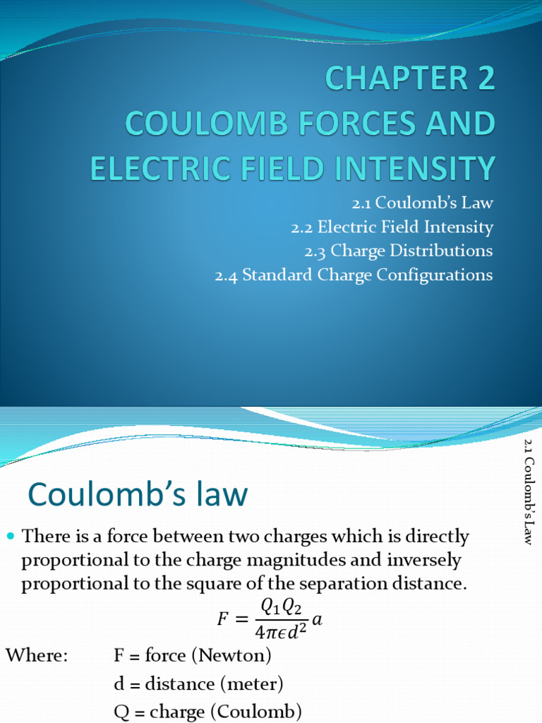A282 Chapter 2 Coulomb Forces and Electric Field Intensity PDF