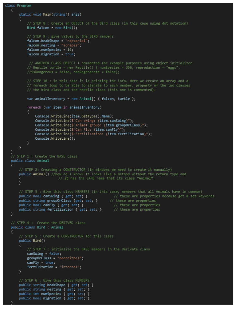 C# Classes Syntax Steps | PDF | Object (Computer Science) | Programming ...