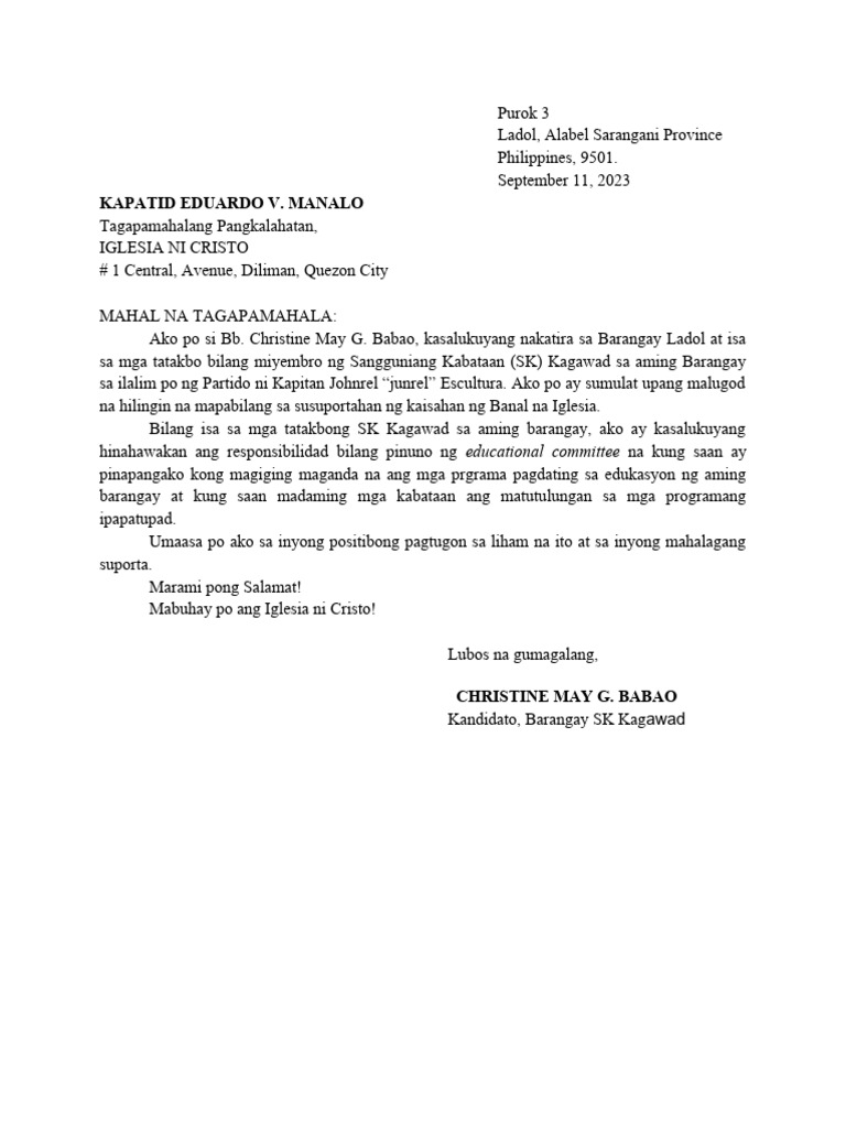 Liham SK | PDF
