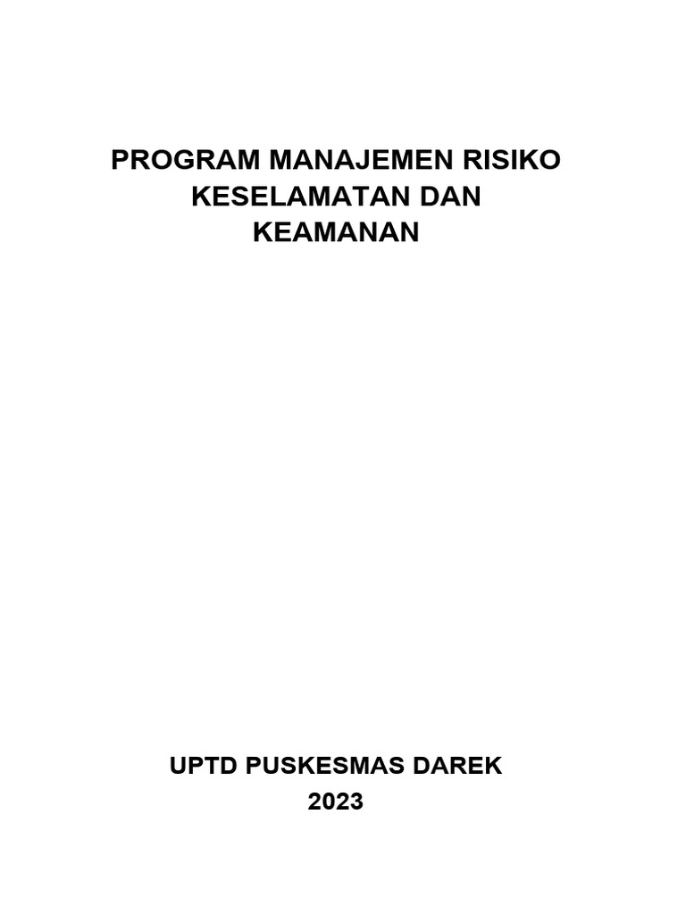5.2.1 Program - Manajemen - Risiko - Keselamatan - Dan | PDF