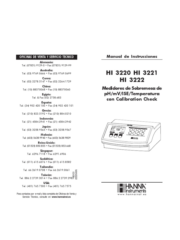 Manual PH | PDF | Calibración | Descarga electrostática