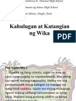 Kahulugan at Katangian NG Wika