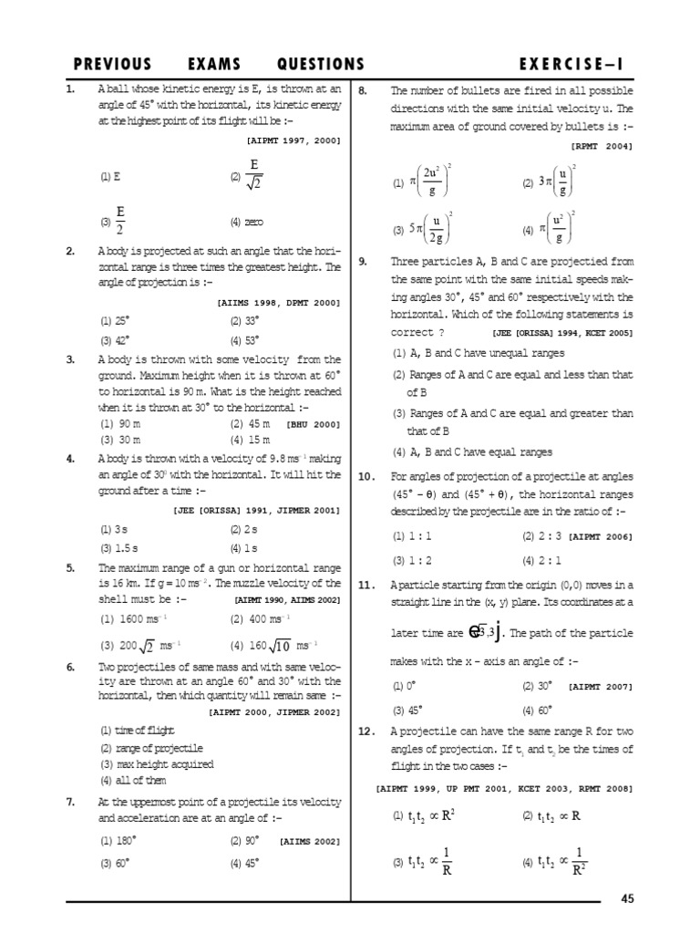 Projectile Assignment Pdf Projectiles Mechanics