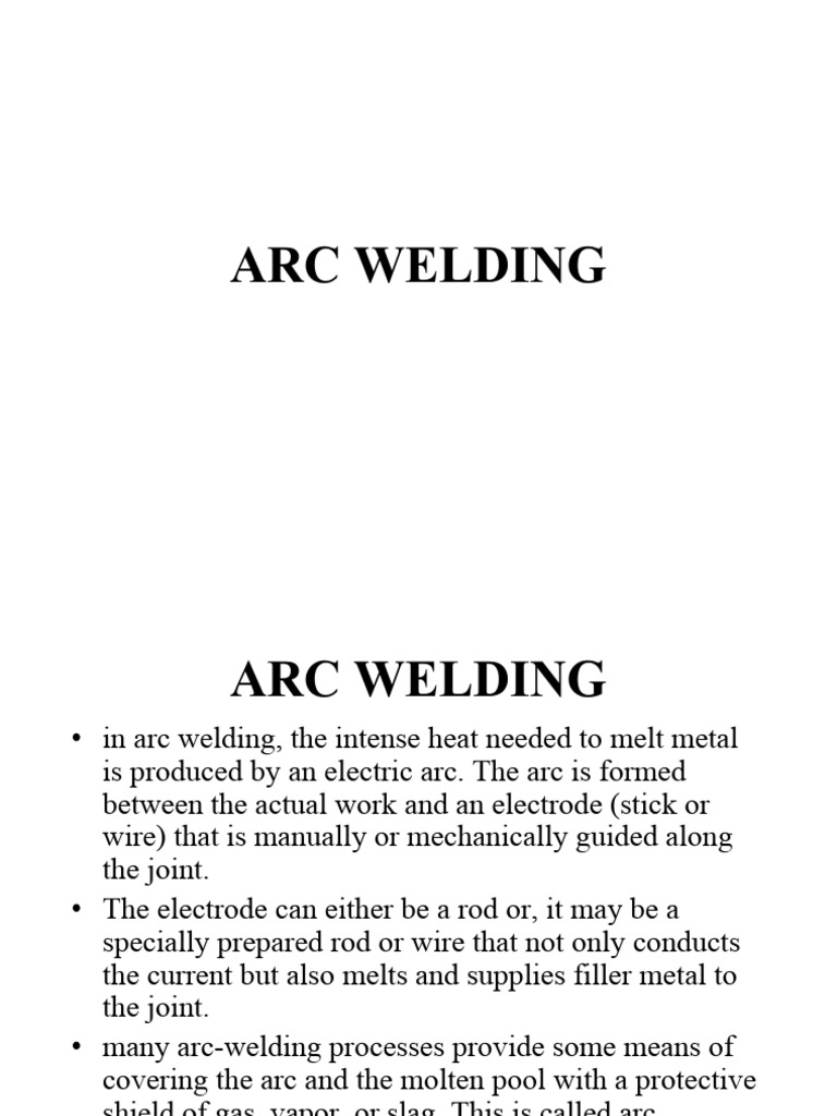 Arc Welding Pdf Welding Construction