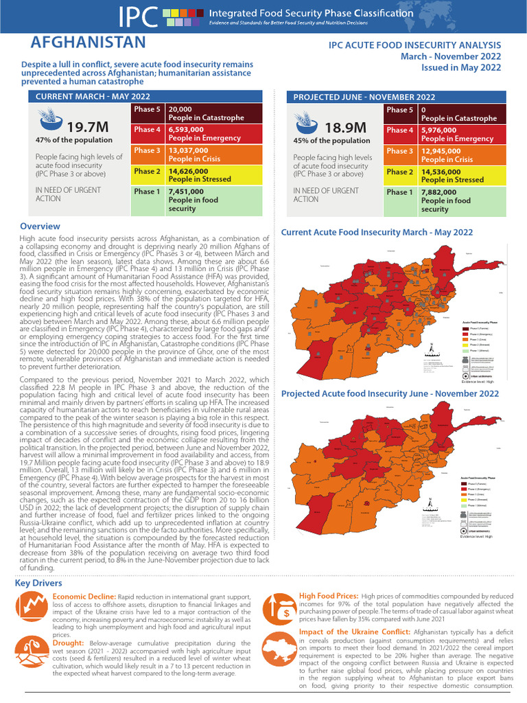Afghanistan IPC Acute Food Insecurity 2022 | PDF | Food Security ...