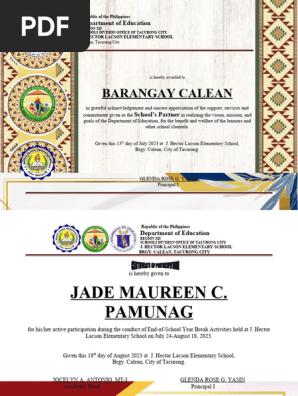 Certificate Sa Graduation