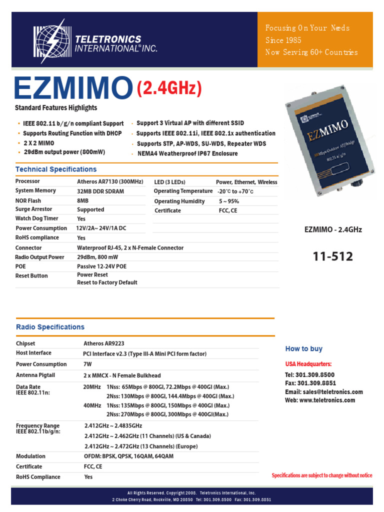 Productattachments Files Downloads Ezmimo 2-4ghz Datasheet | PDF | Ieee ...