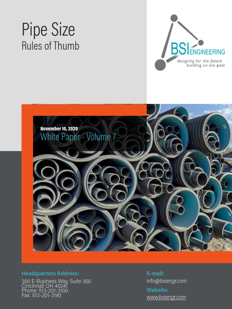 Pipe Size Rules of Thumb PDF Pump Fluid Dynamics