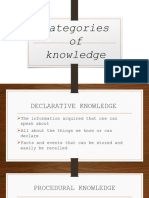 Categories of Knowledge 1 1 1