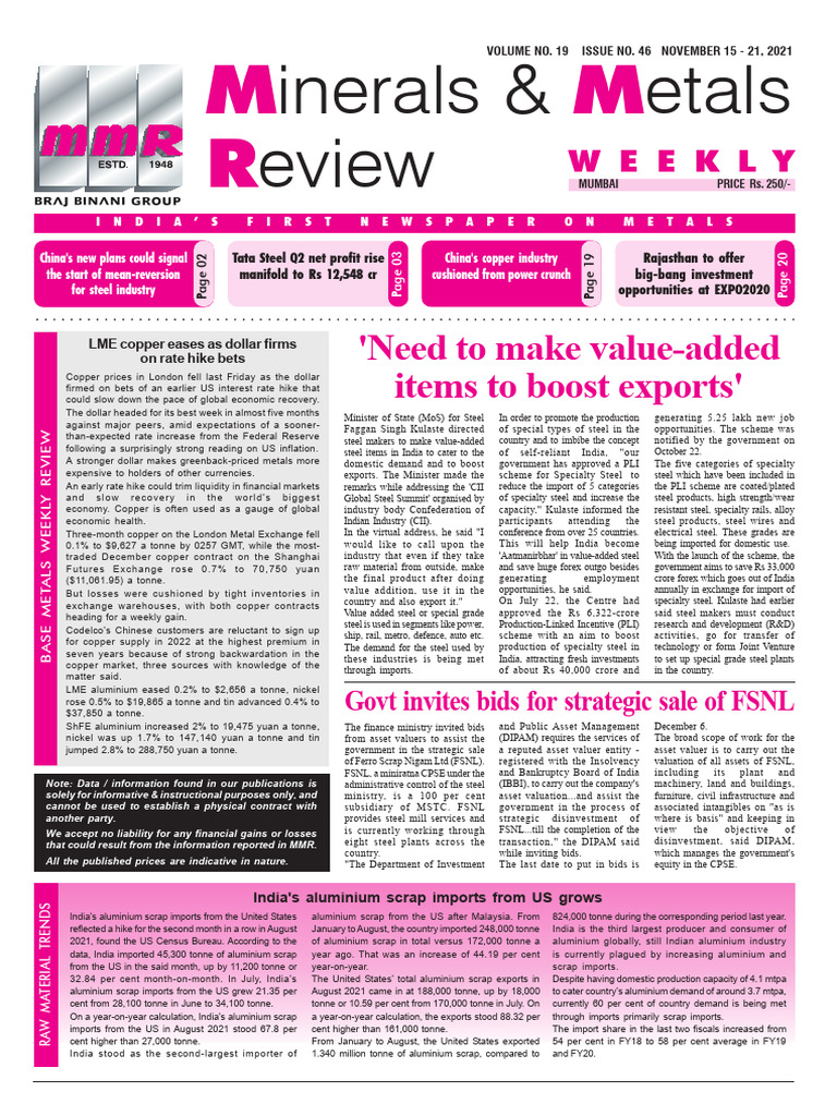 Mmrw 15 11 2021 Pdf Scrap Economic Growth